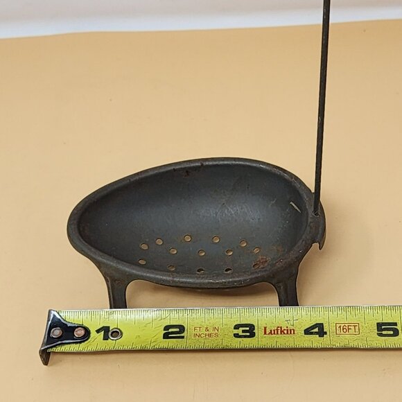 Vintage Footed Metal Egg Poacher Stand Long Lift Rod Farmhouse Rustic Kitchen - Picture 7 of 9